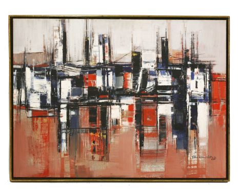 Romualdas Bukauskas (Lithuanian/Canadian, b.1929)ABSTRACT Signed and dated '65, framed,oil on canvas65 x 89.5cm