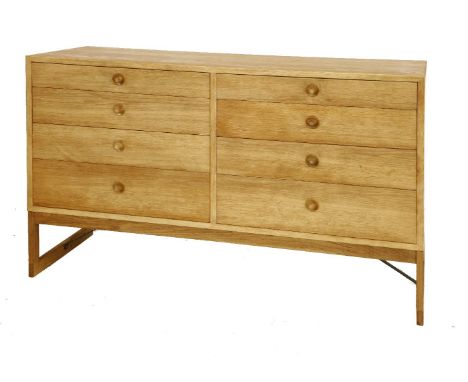 A light oak eight-drawer chest,designed by Børge Mogensen for Karl Andersson & Söner,134.5cm wide54cm deep84cm high