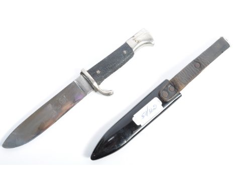 An original WWII Second World War German Nazi Third Reich HJ Hitler Youth dagger / knife. The dagger having a hooked pommel a