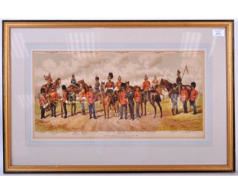 After Richard Simkin (1850–1926) - a 19th Century Victorian Chromolithography framed print depicting uniformed Irish soldiers