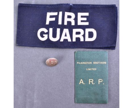 Local interest - a collection of original WWII Second World War ARP Air Raid Precautions related effects to one J.J Egan who 