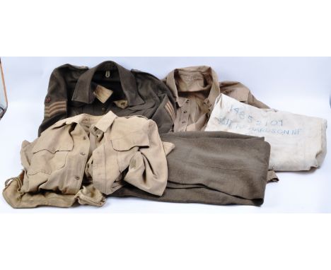 A collection of WWII Second World War Royal Engineers Staff Sergeant uniform items comprising his 1942 / 43 dated Australian 