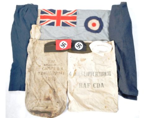 A collection of assorted WWII Second World War and other period related uniform items, comprising; an original vintage WW2 pe
