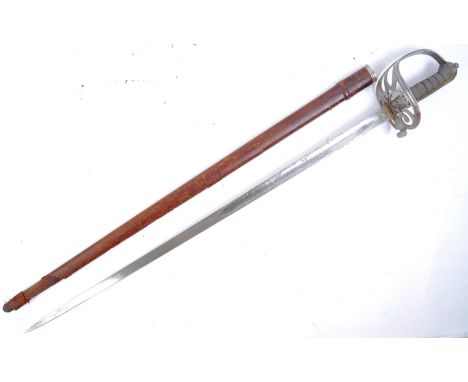 An original George VI 1827 pattern British Light Infantry / The Rifles regiment officers sword. The sword having a dome shape