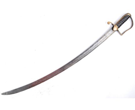 An original 19th Century antique 1788 George III pattern British Light Cavalry Troopers sword. The sword having a smooth bras