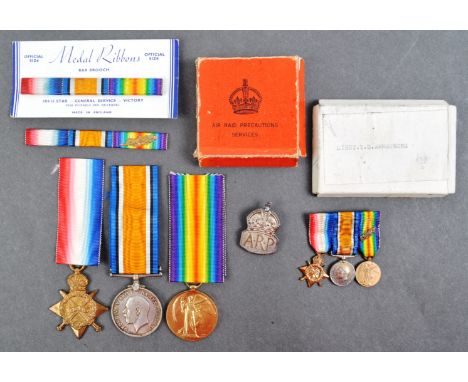 A WWI First World War medal group awarded to one Major Thomas Dalzell Armstrong of the West Yorkshire Regiment (11th West Yor