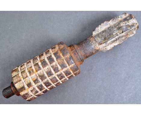 An original WWI First World War Imperial German Army ' Granatenwerfer / Mortar grenade. The grenade being a complete (inert) 