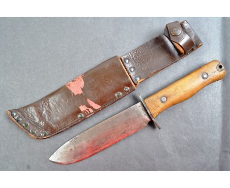 An original post-WWII Second World War c1950s British RAF Royal Air Force ' Type D ' survival knife / dagger. The knife stamp