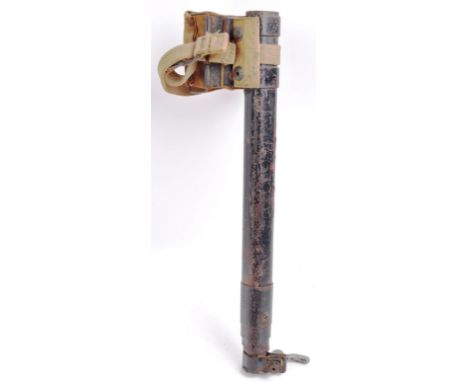An original WWII Second World War British Army telescopic mine detector rod. Black steel construction with cushioned wrist / 