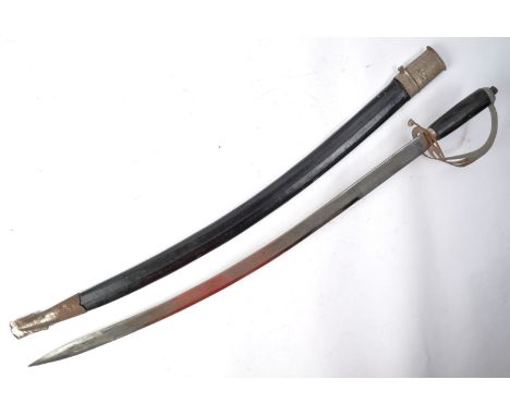 An original 20th Century Indian cavalry&nbsp;type sword. The sword having a nut to the pommel, smooth wooden grip and half ba