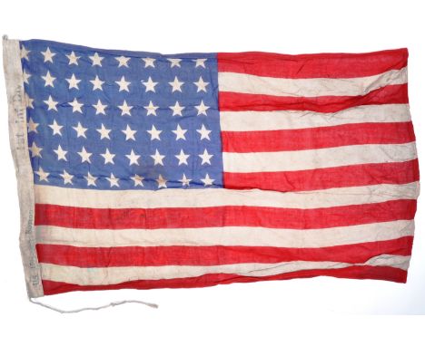 WWII Second World War interest - a vintage 48 Star US American Army flag in typical form, of cotton construction. The seam da