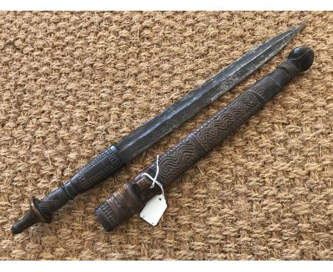 An antique African antique African Shona Banga dagger, 50cm