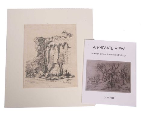 Robert Dixon (1780-1815), 'Beeston Priory', soft ground etching from 'Illustrative of Picturesque Scenery of Norfolk (1811), 
