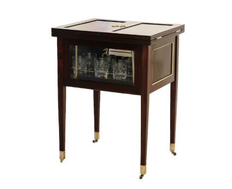 Serving trolley-bar with table top lift, Austrian Art Deco 1920-30s. Close to the aesthetics of Adolf Loos, of the specified 