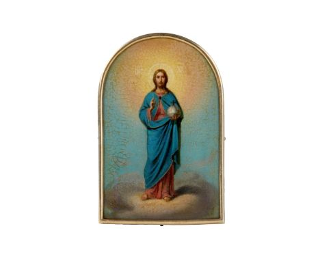 A small, pocket image of the Almighty in a silver frame. It is an example of historical realism, which gained popularity from