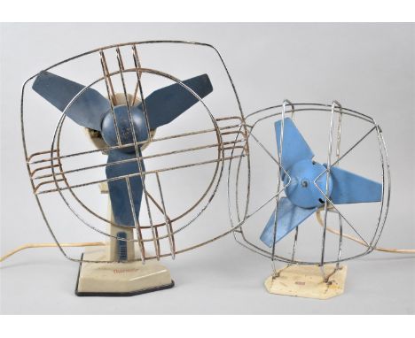 Two Vintage Desktop Fans, Both In Need of Attention 