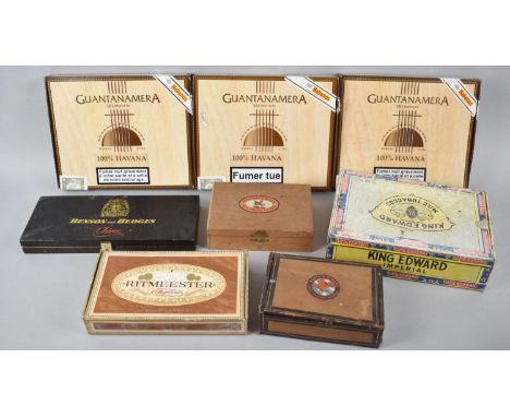 A Collection of Various Vintage Empty Cigar Boxes 