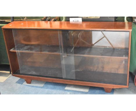 A 1970's Glazed Single Shelf Bookcase in Teak, 151cm wide 