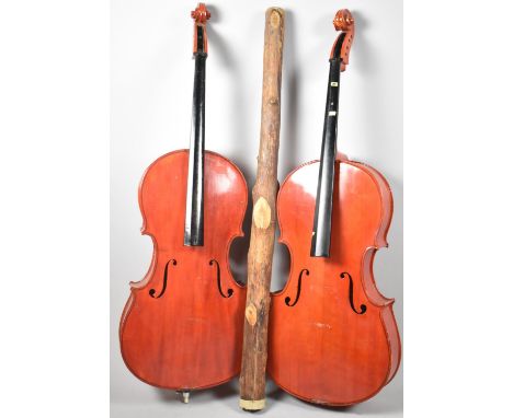 Two Vintage Students Cellos and a Didgeridoo, All In Need of Substantial Attention 
