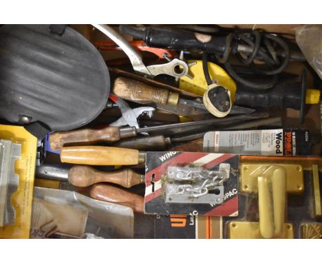 A Box Containing Vintage Workshop Tools 