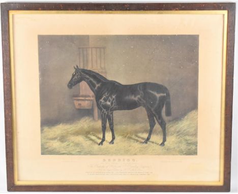 A Framed Coloured Engraving After Lucas-Lucas, "Bendigo", Published by Fores 1887, 54x41cm (Bendigo Won the First Running of 