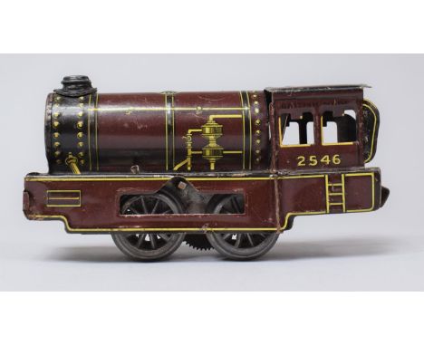 A Vintage Clockwork O Gauge Railway Locomotive 