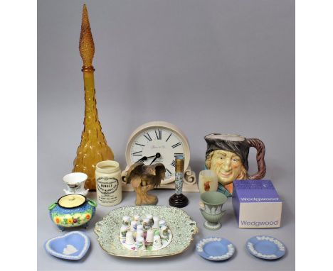 A Collection of Various Ceramics to Comprise Wedgwood Jasperware, Character Jugs, Souvenir Thimbles Etc together with a Jones