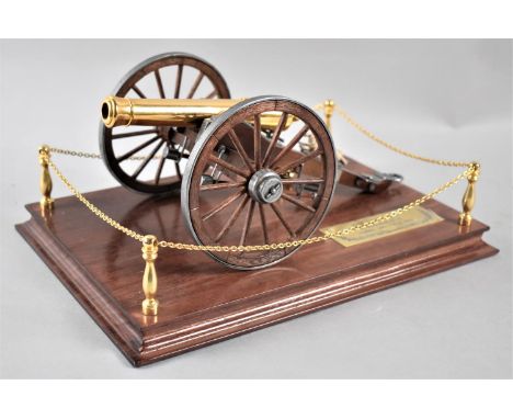 A Detailed Franklin Mint Model of a Field Gun with Inscribed Plaque, "The Civil War, Commemorative Model 1857 Field Gun" on M