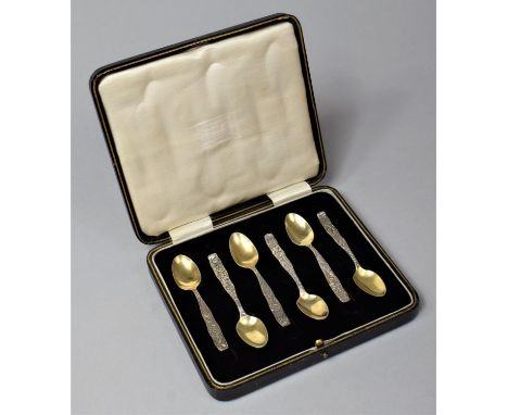 A Set of Six Sterling Silver Contessina Pattern Teaspoons by Towle 1965. Each Spoon with a Different Pattern.