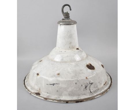 A Vintage Enameled Ceiling Light Fitting, The X Type by Benjamin, 38cm Diameter 