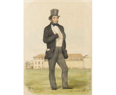 John Anderson. 'The Umpire', A Cricket Umpire, Hand-coloured Lithograph, 7.5" x 5.5", Unframed.