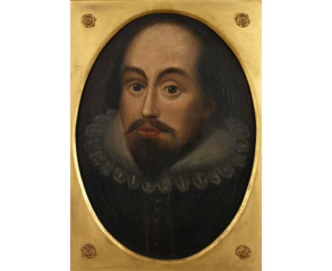 19th Century English School. A Portrait of William Shakespeare, Oil on Panel, 14" x 10", Oval, Re-Framed but with Original, S