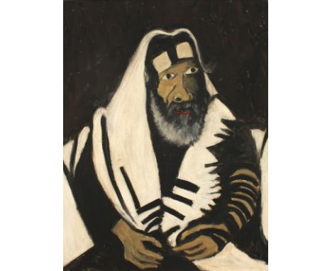 Early 20th Century. A Portrait of a Rabbi, Oil on Canvas, in a Mitchell Studio Frame, 22" x 17".