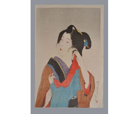 Kiyokata Kaburagi (1878-1972): A Collection of 16 Woodblock Prints in inks and colour on paper after Kiyokata, mainly of biji