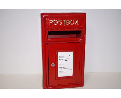 Cast Iron Red Post Box with key. Height 45cm x 24cm