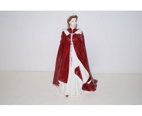 Royal Worcester In Celebration of the Queens 80th Birthday Figure. Height 23cm