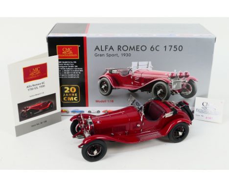 CMC - A boxed limited edition die-cast CMC 1:18 Alfa Romeo 6C 1750, Gran Sport, 1930 - The model - which is in dark red liver