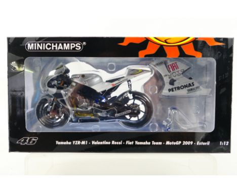 Minichamps - A boxed 1:12 scale Valentino Rossi Collection limited edition Yamaha YZR-M1 2009 Estoril bike # 122093146. The m