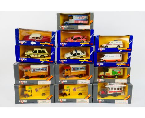 Corgi - 13 boxed diecast model vehicles from Corgi, including #279 Rolls Royce Corniche; C299/4 Ford Sierra; C597/3 Police Ra