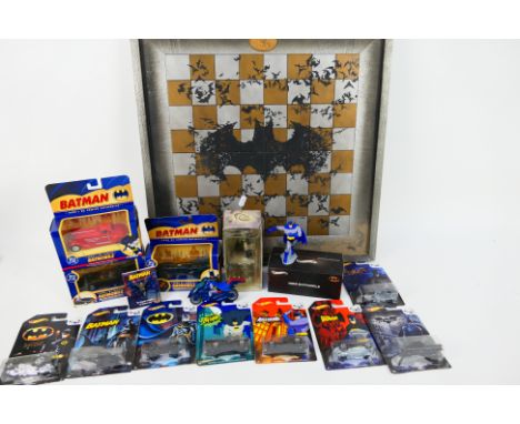 Hot Wheels - Mattel - Corgi - Eaglemoss - Batman. A selection of boxed and loose items including model cars , figures and a c