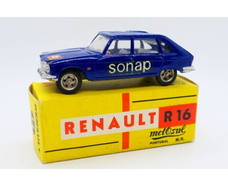Metosul (Portugal) - A boxed Metosul #14 Renault R16. The model in blue with 'Sonap' decals to doors and bonnet, appears to b