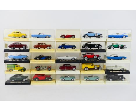 Solido - A boxed bevy of 25 Solido Age D'or diecast 1:43 scale models. Lot includes #4508 1950 Chevrolet Sedan; #4516 1962 Fa