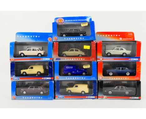 Vanguards - Ten boxed diecast 1:43 scale models from Vanguards. Lot includes Vanguards  VA06407 Vauxhall Cresta PA (Bermuda /