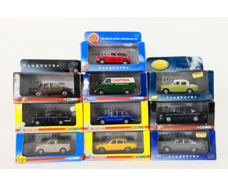 Vanguards - Ten boxed diecast 1:43 scale models from Vanguards. Lot includes Vanguards VA06514 Rover 3500 P6 (Tobacco Leaf); 