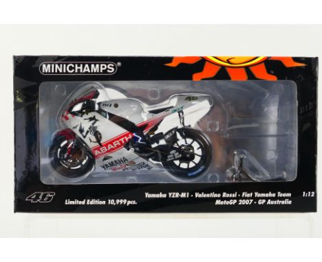 Minichamps - A boxed 1:12 scale Valentino Rossi Collection limited edition Yamaha YZR-M1 2007 Moto GP Australia bike # 122073