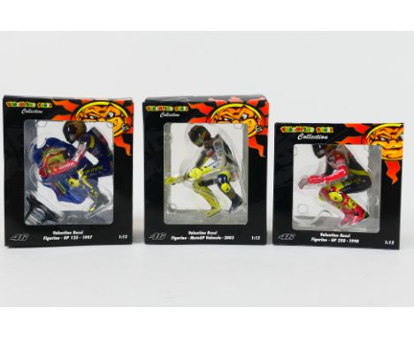 Minichamps - 3 x boxed limited edition Valentino Rossi Collection figurines in 1:12 scale, GP 250 1998 # 980056, Moto GP 2003