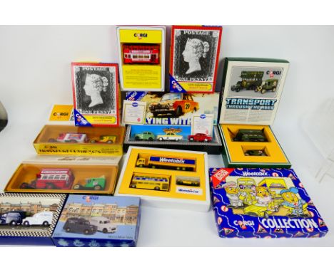 Corgi - Eight boxed diecast Corgi sets in various scales. Lot includes Corgi 'Transport of the 30's' set; D13/1 Morris Minor 