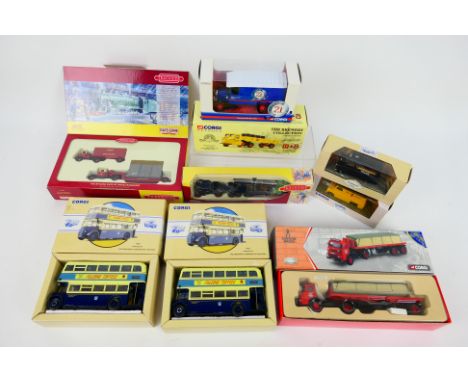 Corgi - 9 x boxed models including limited edition Albion Chieftain in London Brick livery # 23801, Sentinel ballast box with