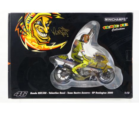 Minichamps - A boxed 1:12 scale Valentino Rossi Collection limited edition Honda NSR 500 GP Donington 2000 Team Nastro Azzurr