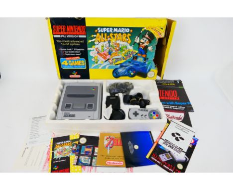 Nintendo - Super Nintendo. A boxed #SNSPSCD4M Super Nintendo Super Mario All Stars box Edition, games not included. Box has s